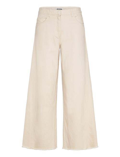 Cotton Loose Trousers Weekday Cream