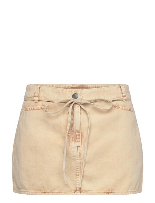 Low Waisted Denim Mini Skirt Monki Beige