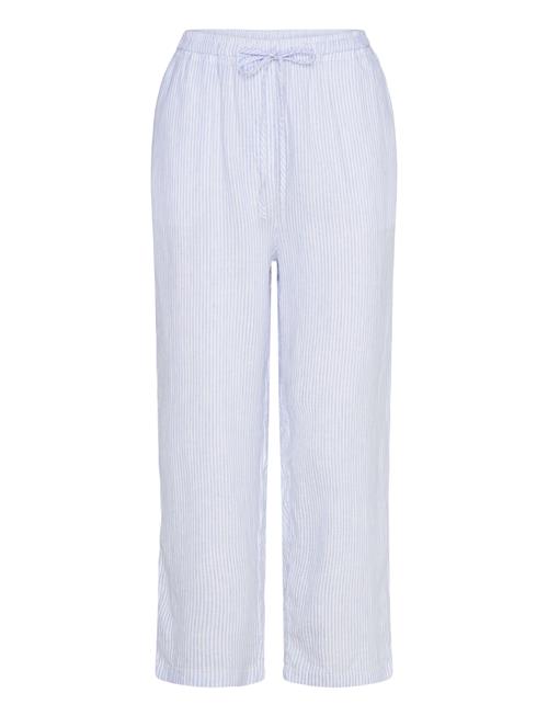 Straight Linen-Blend Trousers Mango Blue