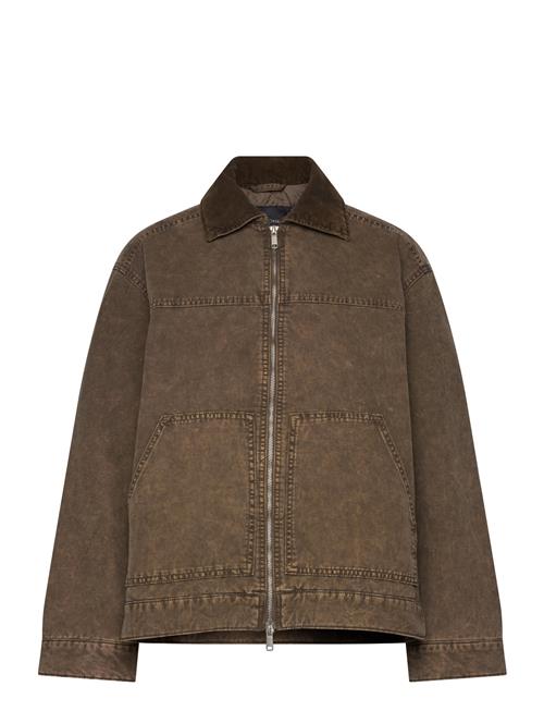 Padded Cotton Canvas Jacket Monki Brown