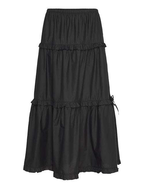 Ruffled Tiered Cotton Skirt Monki Black