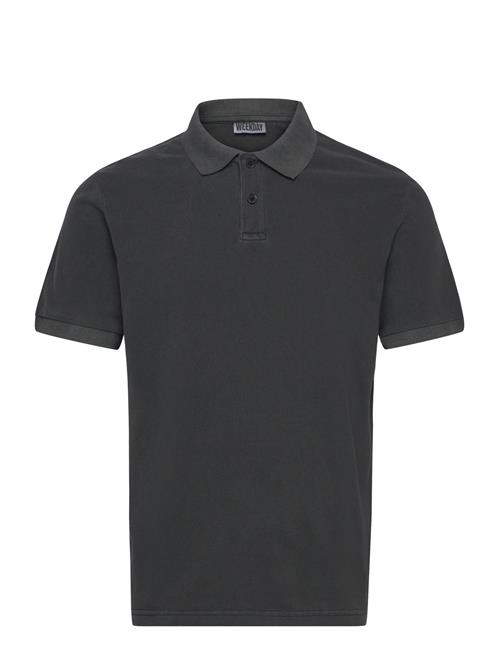 Short-Sleeved Cotton Piqué Polo Shirt Weekday Grey