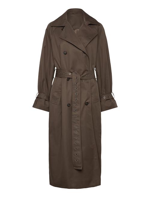 Over D Double-Breasted Trench Coat Weekday Brown
