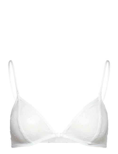 Sheer Lace Triangle Bra Weekday White