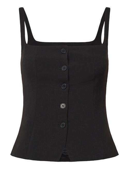 Square Neck Waistcoat Top Weekday Black