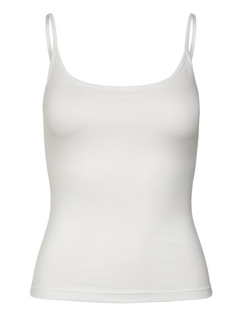 Fitted Strappy Scoop Neck Singlet Weekday White