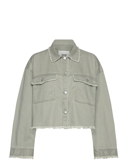 Cropped Boxy Twill Jacket Monki Khaki