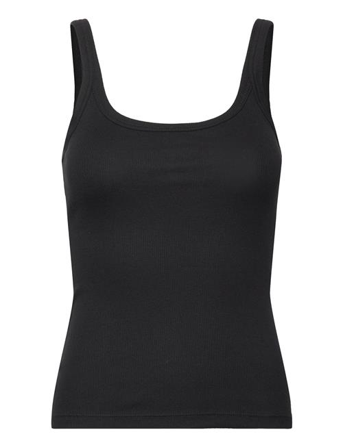 Se Close Fitted Ribbed Singlet Weekday Black ved Booztlet