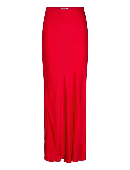 Bias Cut Satin Maxi Skirt Weekday Red