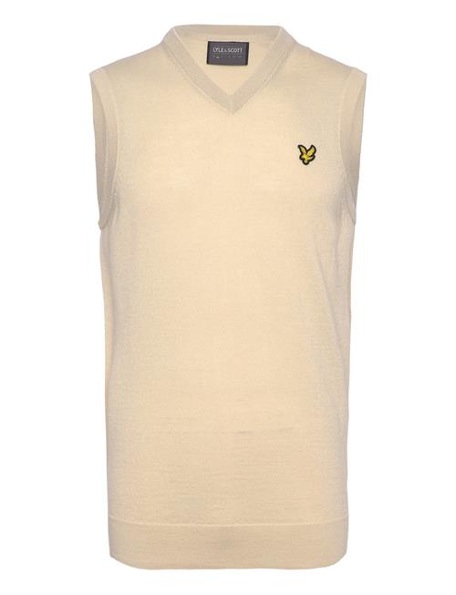 Merino Blend Knitted V-Neck Vest Lyle & Scott Sport Cream