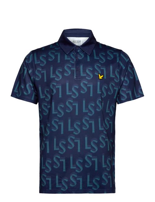 Ls Monogram Printed Polo Shirt Lyle & Scott Sport Navy