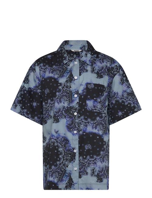 Over D Short-Sleeved Cotton Poplin Shirt Monki Blue