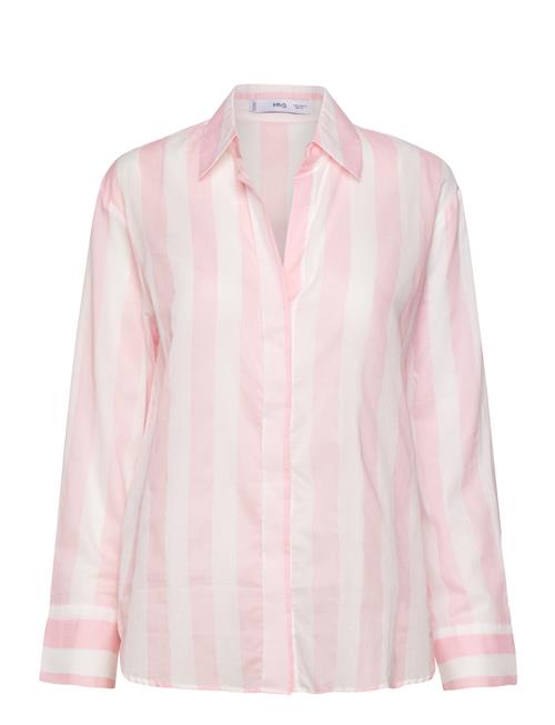 Striped Cotton Shirt Mango Pink