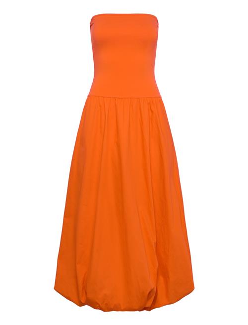 Combined Knitted Balloon Dress Mango Orange