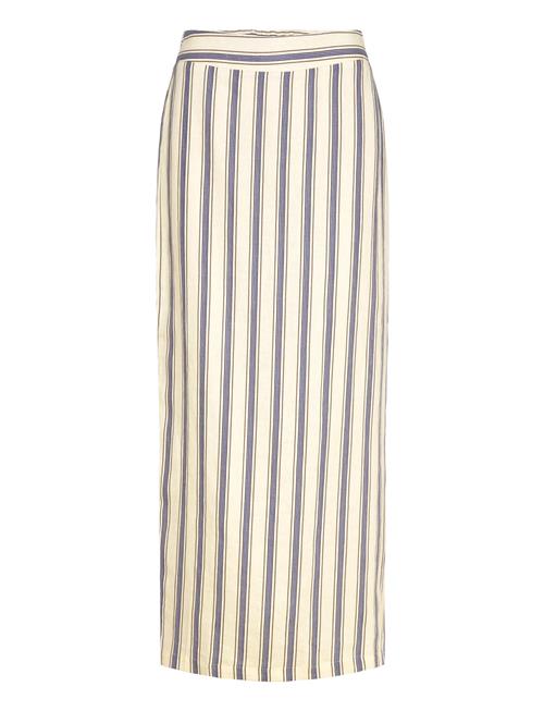 Striped Linen Skirt Mango Beige