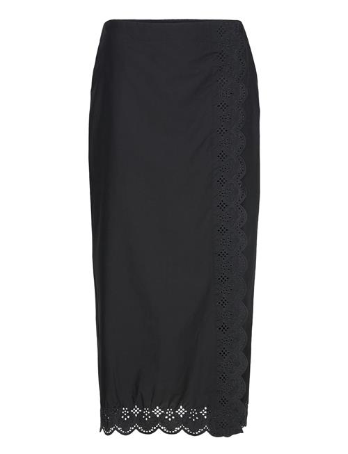 Embroidered Cotton Skirt Mango Black