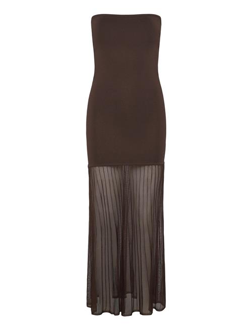 Isola Drop Waist Sheer Knitted Dress Malina Brown