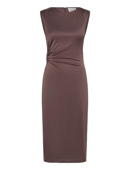 Marquis Ruched Cut Out Jersey Midi Dress Malina Brown