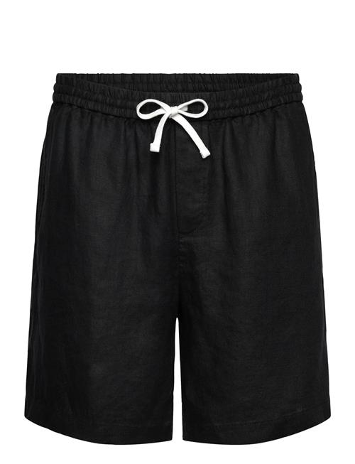Relaxed Linen Drawstring Shorts Weekday Black