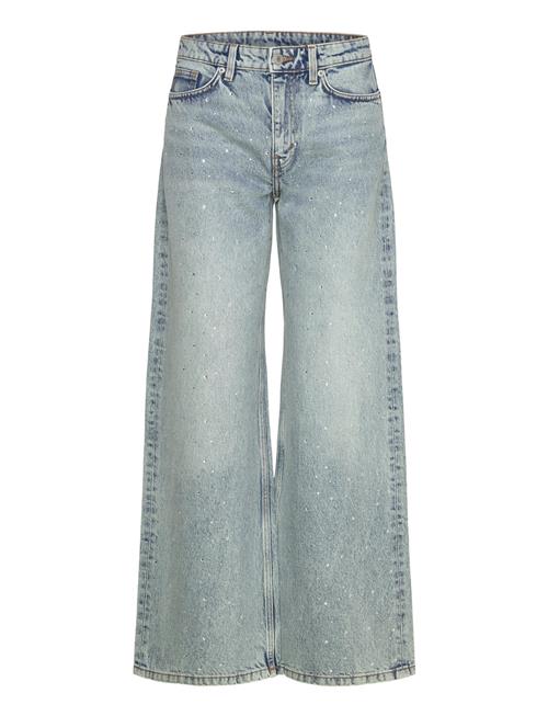Paz Mid Straight Embellished Jeans Monki Blue