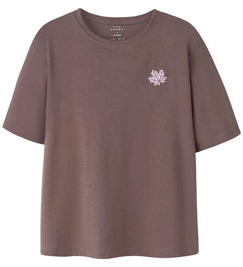 Name It T-shirt - NkfVita - Peppercorn/Maple Leaf Embroidery