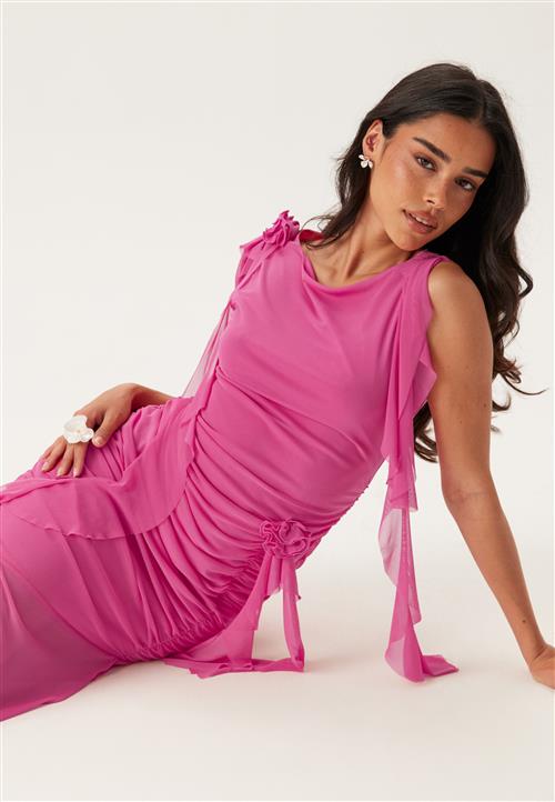 Bubbleroom Occasion Ruched Frill Ankle Dress