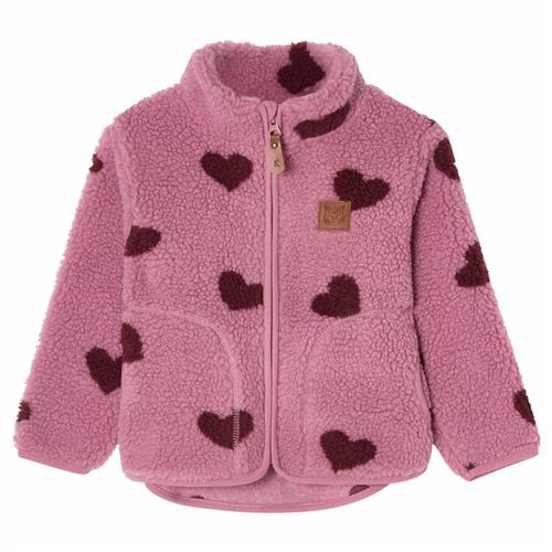 Kuling Austin Pile Fleece Jacket AOP Hearts 86 cm  Lilla  86 cm  Unisex