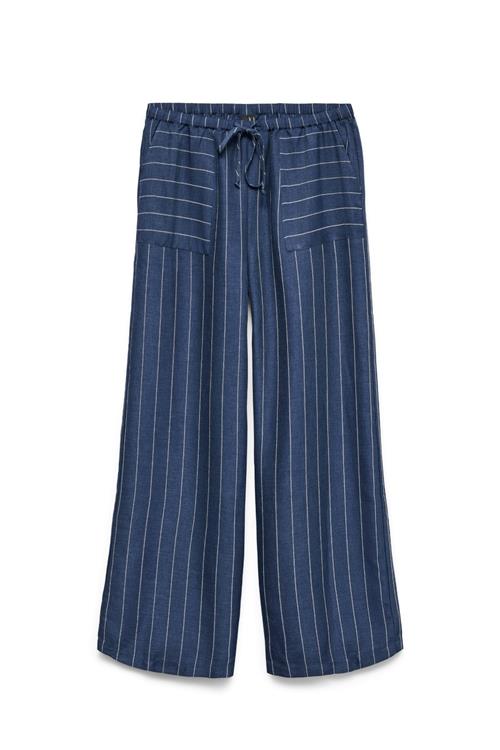 Odette Wide Bukser - Mørk Denim / Hvid - Vero Moda