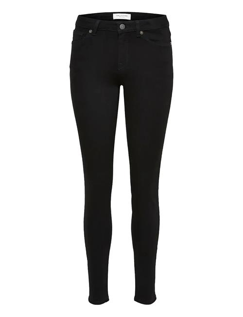 Slfida Mw Skinny Black Jeans W Selected Black