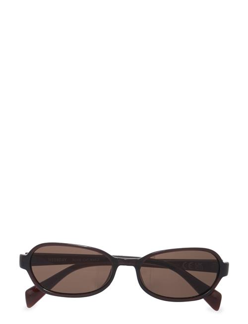Thin Oval Frame Sunglasses Weekday Black