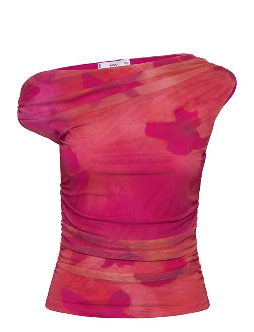 Floral Asymmetrical Top Mango Pink