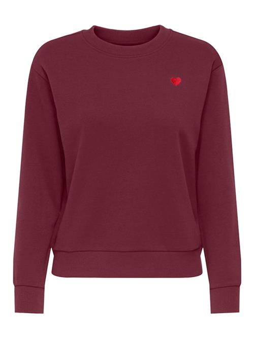 JDY Sweatshirt 'JDYParis'  kastaniebrun / rød