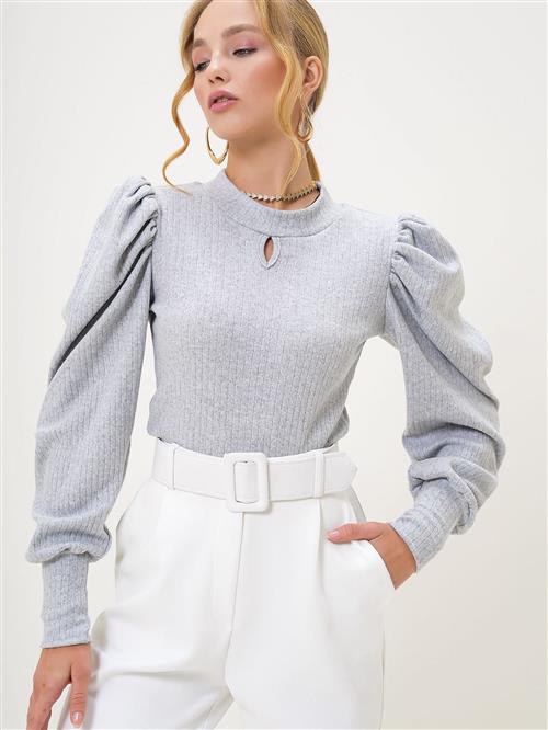 Trend Alaçati Stili Bluse  lysegrå
