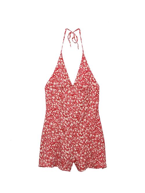 Se Pull&Bear Jumpsuit  cranberry / hvid ved About You