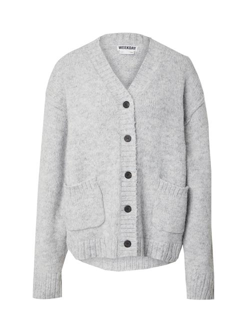 Se WEEKDAY Cardigan 'Pearl'  lysegrå ved About You