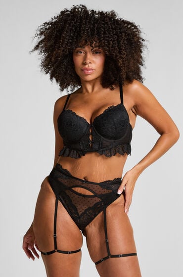 Hunkemöller Posie hofteholder g-streng Sort