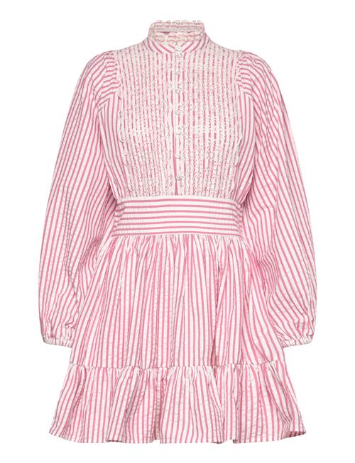 Seersucker Mini Dress By Ti Mo Pink