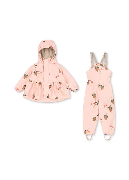 Konges Sløjd Rainy Palme Regnsæt Med Fleeceforing Bow Kitty Pink  Rainy Palme Set Girl Bow Kitty Pink 12 months  Lyserød  12 måneder  kvinde