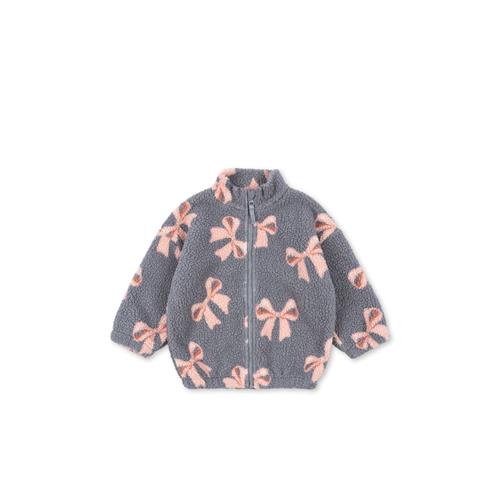 Konges Sløjd Jody Teddy Jacket Grs Bella Blue Bow Jody Teddy Jacket Grs Bella Blue Bow 3 Y Fleece Blå  3 år  kvinde