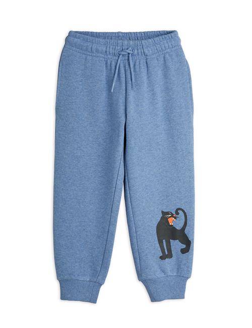 Mini Rodini GOTS Panther Sp Melange Joggingbukser Blue  104/110 cm    104/110 cm  Unisex