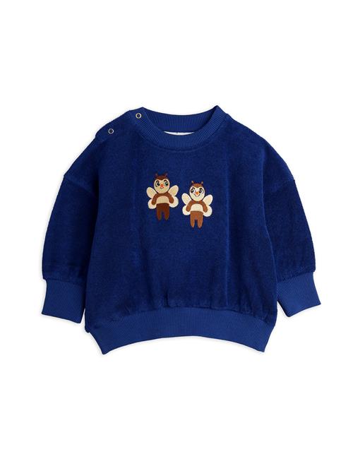 Mini Rodini GOTS Bees Emb Terry Sweatshirt Blue  80/86 cm    80/86 cm  Unisex
