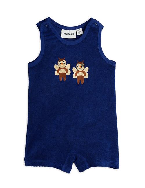 Mini Rodini GOTS Bees Emb Terry Sommerdragt Baby Blue  92/98 cm    92/98 cm  Unisex