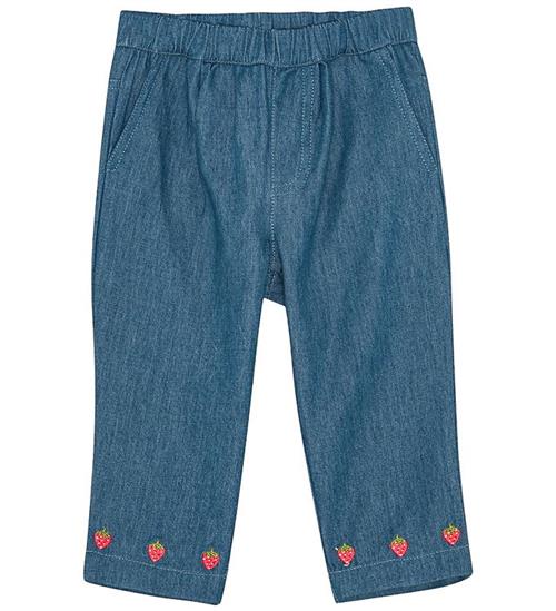 Flöss Bukser - Vilma - Denim - Mid Blue Strawberry
