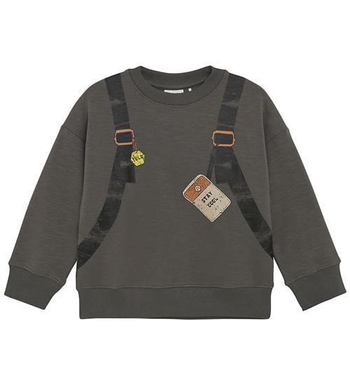 Minymo Sweatshirt - Dark Gull Grey m. Print