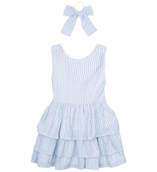 The New Kjole/Hårelastik - TnNalani - White Swan Striped m. Glim