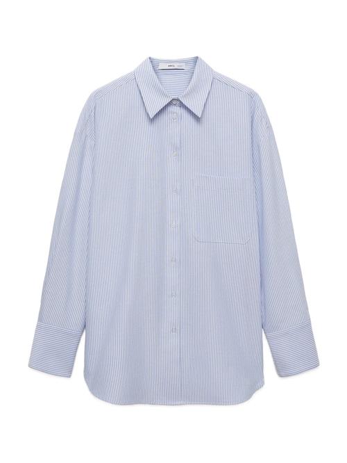 MANGO Bluse 'JUANY'  lyseblå / hvid