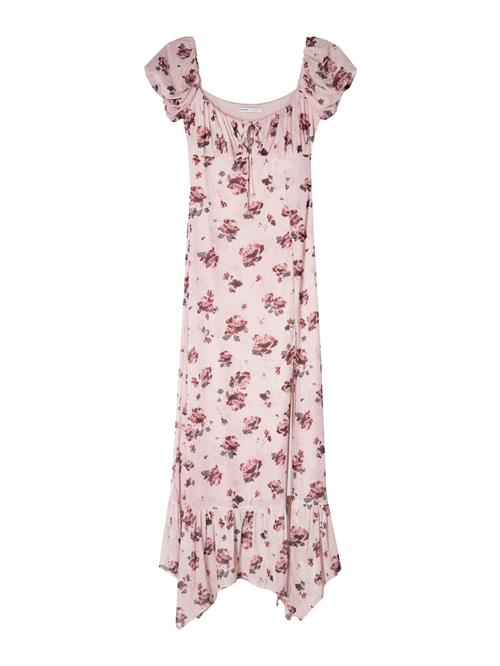 Bershka Kjole 'ABULLONADA'  gran / lyserød / pudder