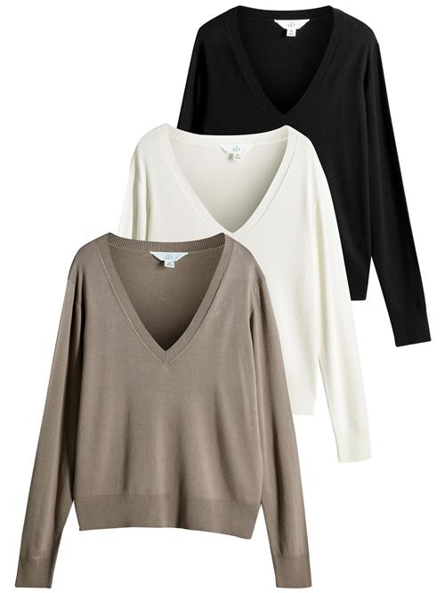 The Set Pullover  beige / sort / hvid