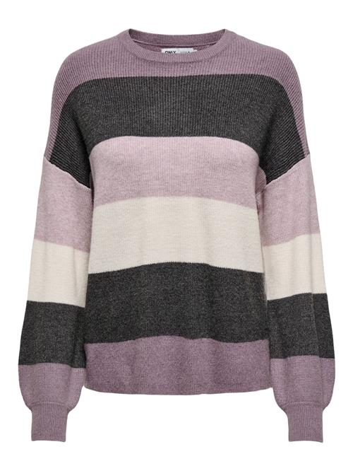 ONLY Pullover 'ONLAtia'  antracit / lilla / lilla / hvid