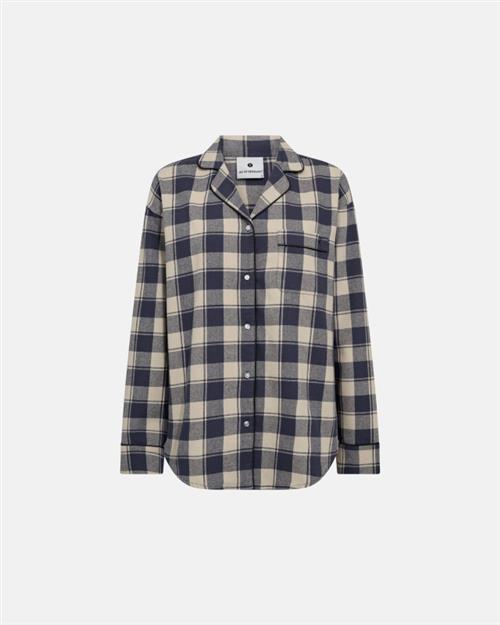 Pyjamasskjorte | 100 økologisk bomuld | Navy ternet